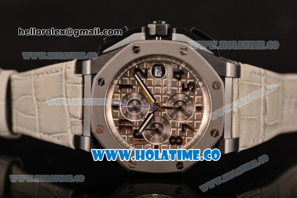 Audemars Piguet Royal Oak Offshore Chrono Miyota OS10 Quartz PVD Case with Grey Dial and Silver Arabic Numeral Markers - Click Image to Close